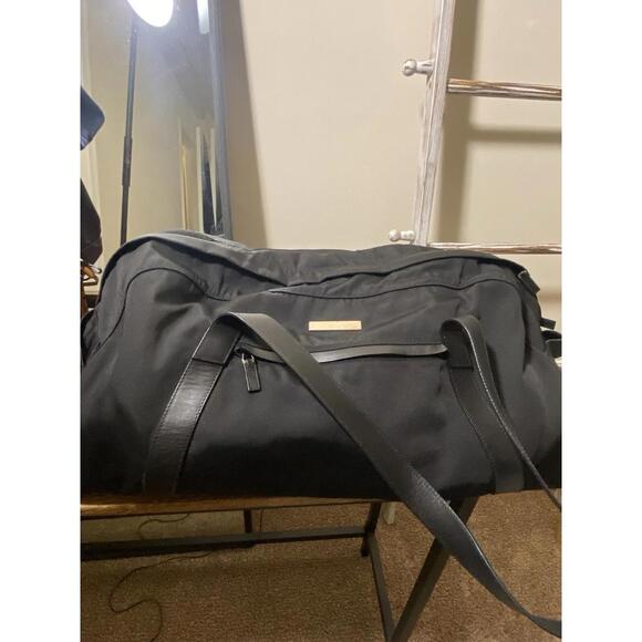 Gucci black nylon leather large boston duffle travel bag - Picture 1 of 16